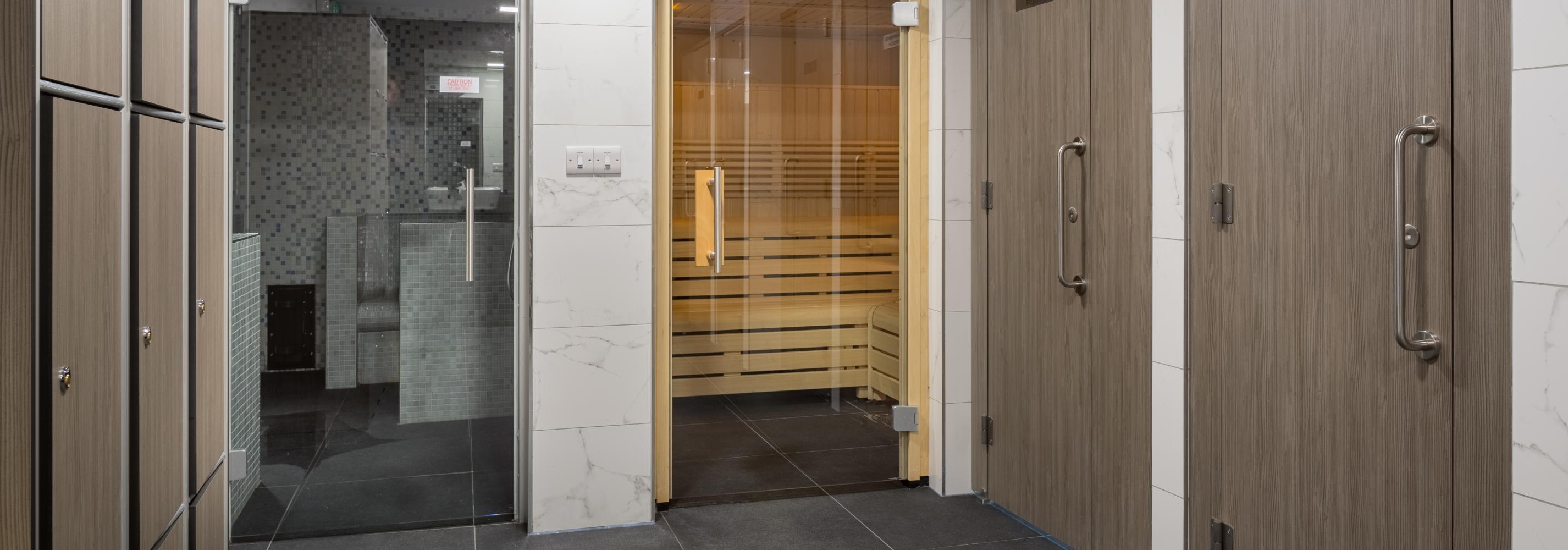 Sauna and steam room at The Ascent
