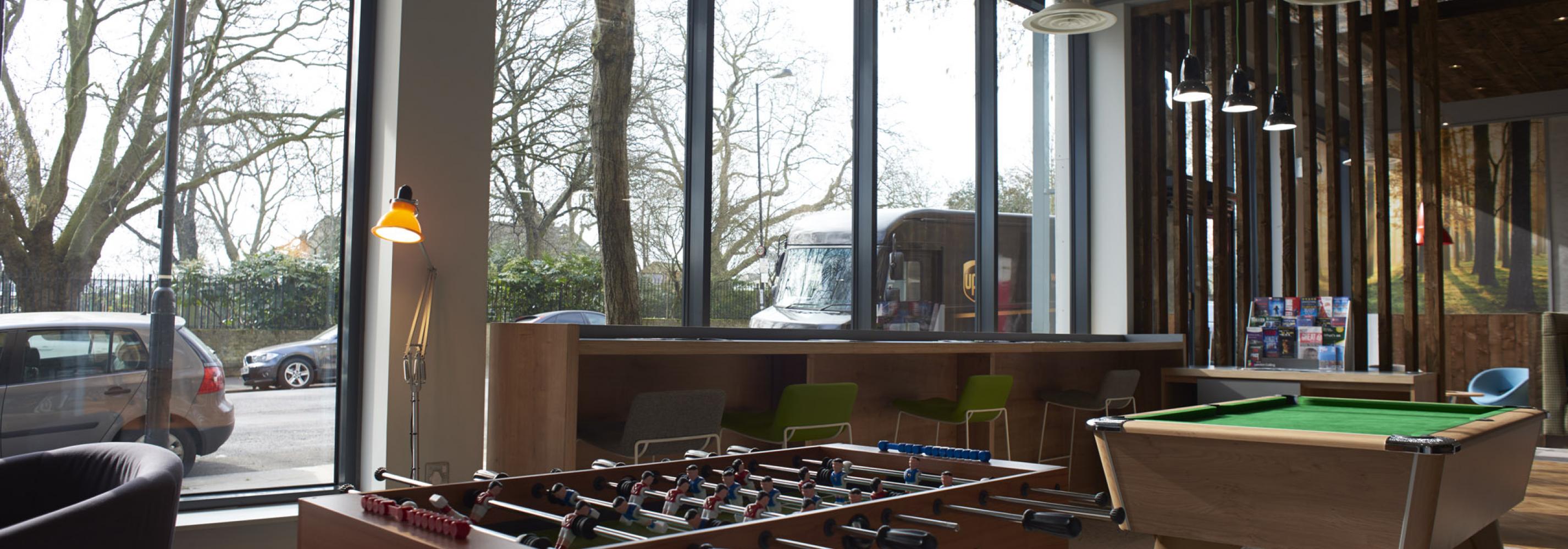 Common Room with Pool table and table football