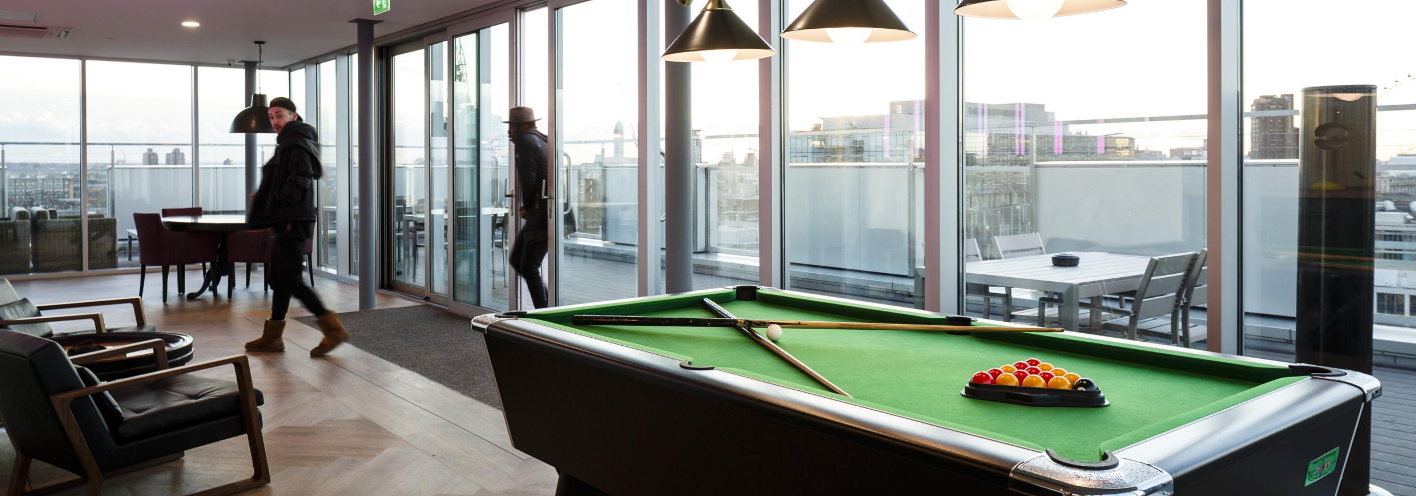 Communal area with pool table