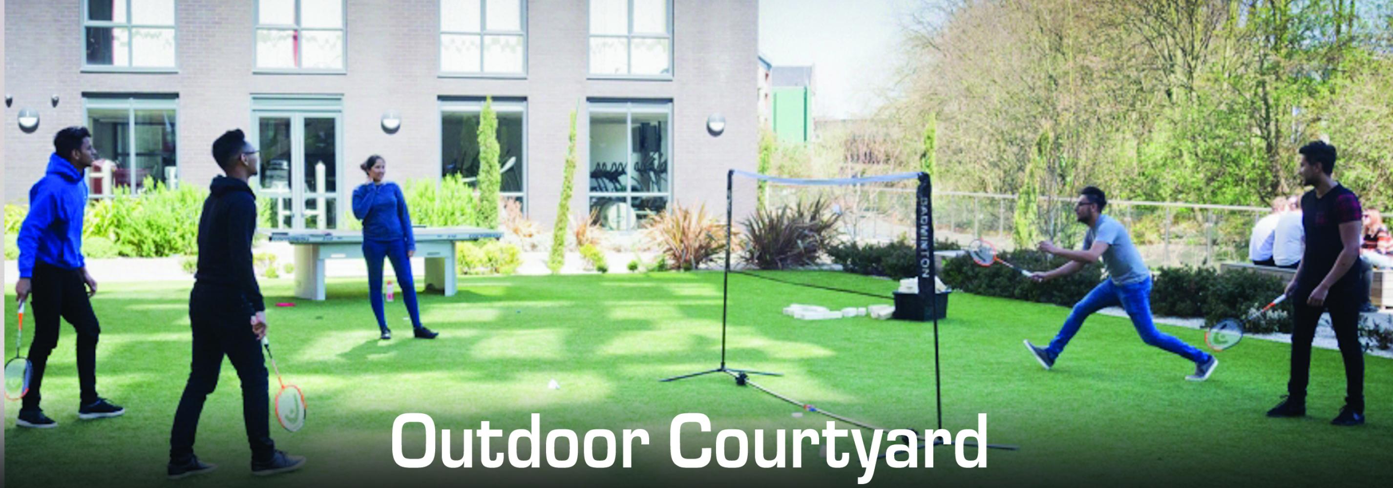Relax or play games in our outdoor courtyard