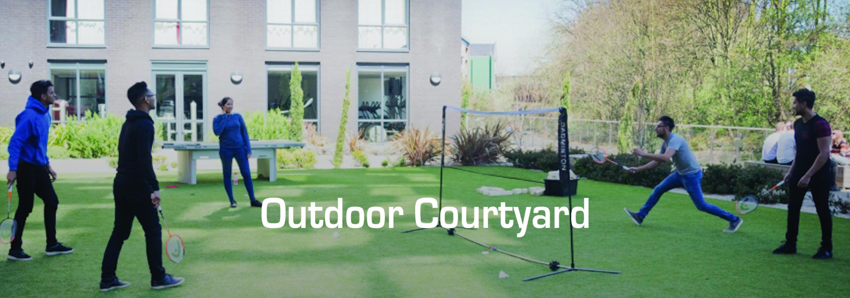 Get some fresh air or play games in our outdoor courtyard