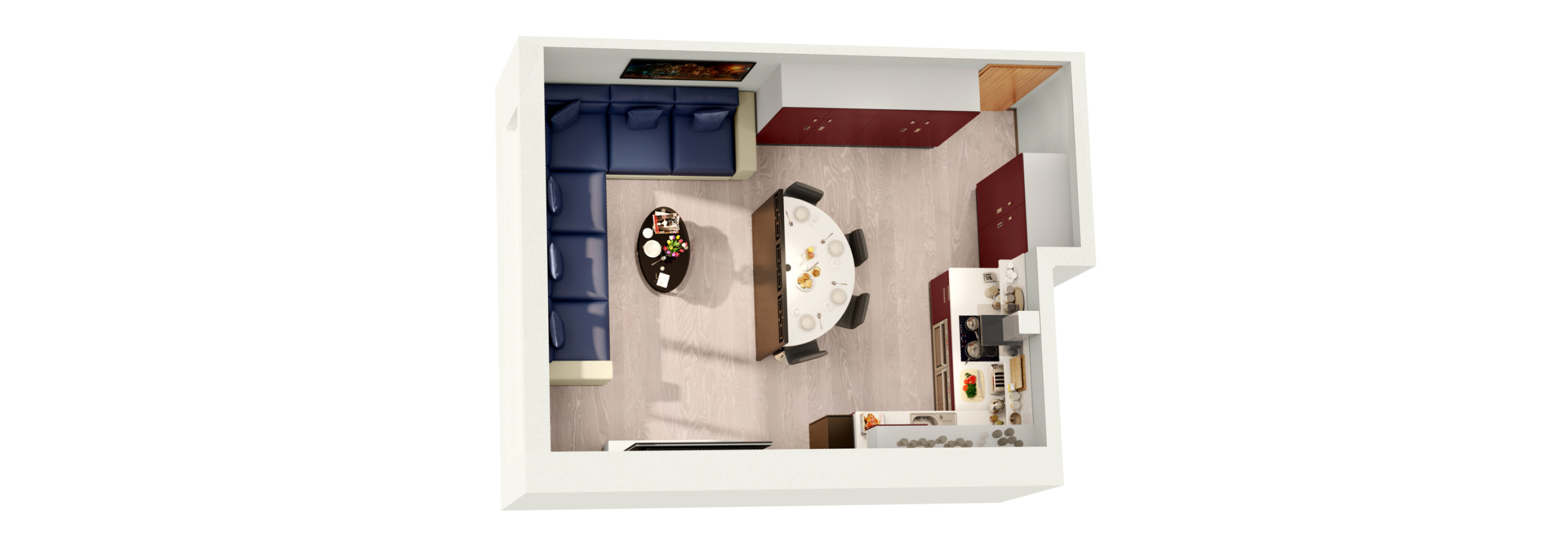 3D floorplan Luxe lounge