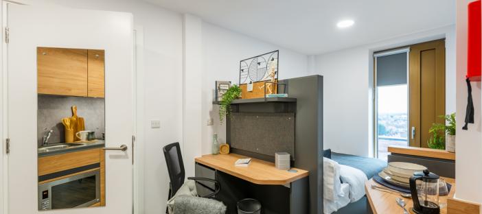 Bedroom & desk area