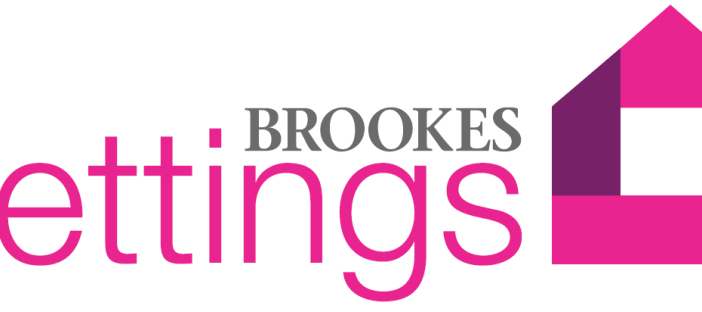 Brookes Lettings Logo (grey and pink text with a pink and purple abstract house)